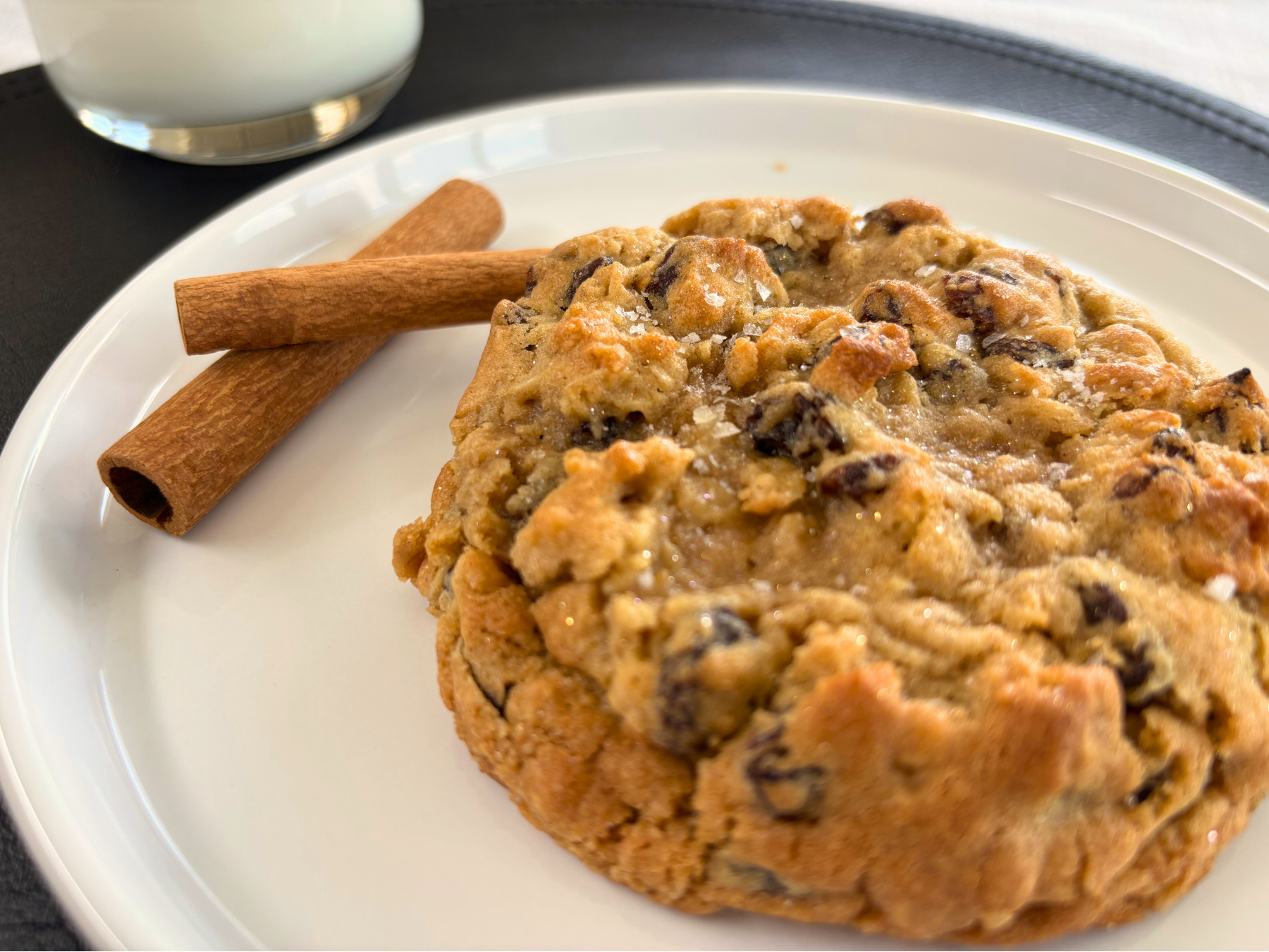 The Basic B*tch Oatmeal Raisin cookie, a sophisticated cookie featuring brown sugar, whole oats, and juicy raisins.
